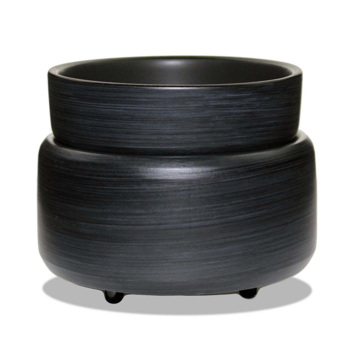 Black ceramic wax warmer on a white background
