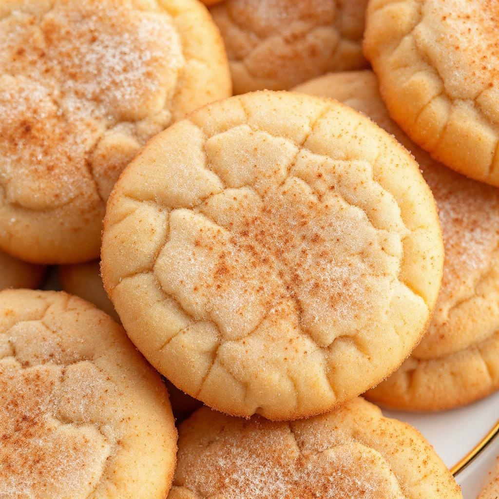 Close-up of cinnamon sugar cookies on a plate