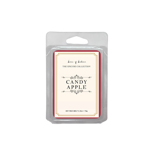 Candy Apple wax melt packaging with a white background